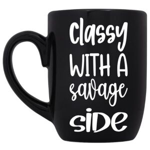 Classy With A Side Of Savage Funny Black Coffee Mug Cup